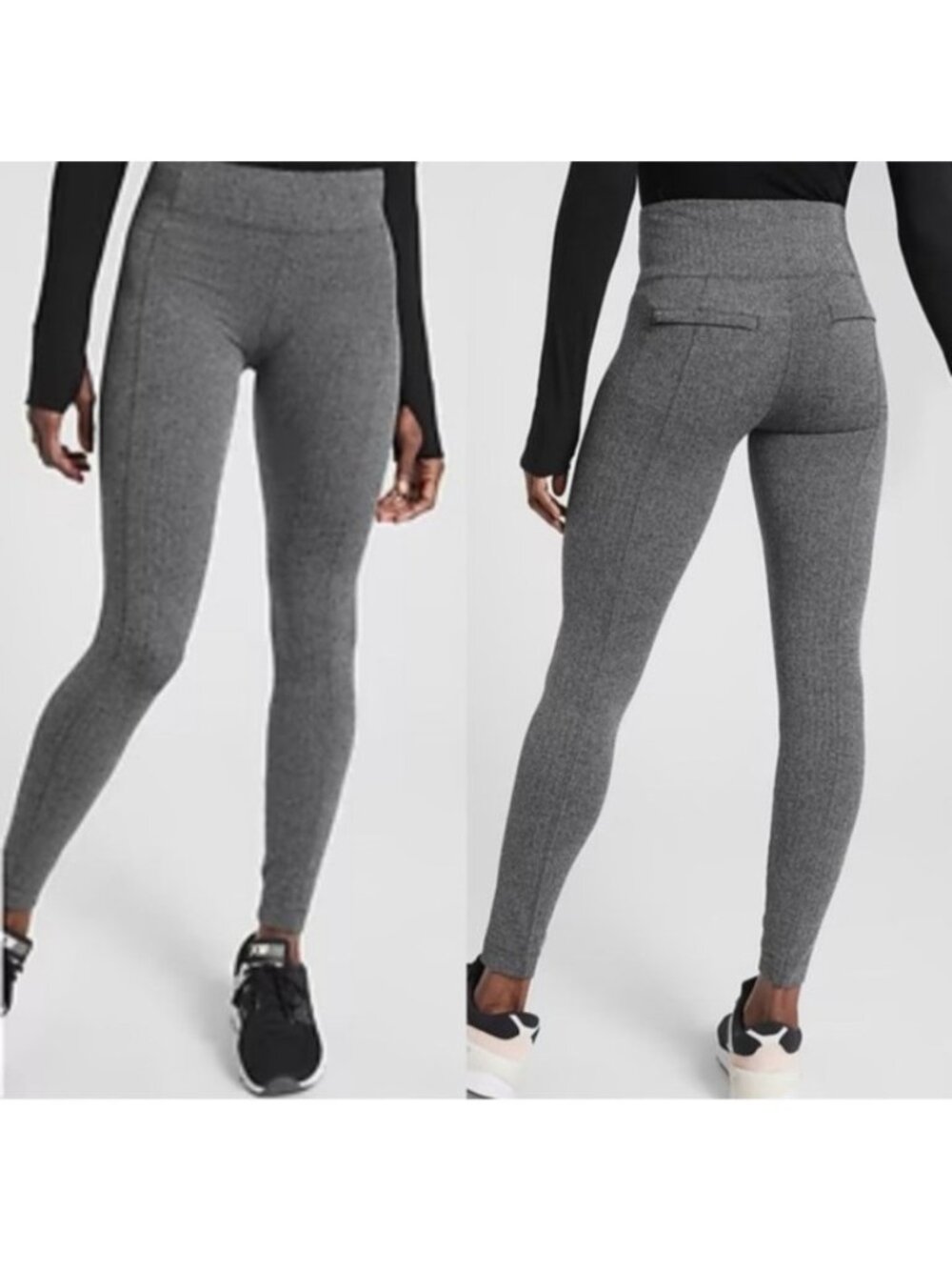 ATHLETA Women's S Delancey Textured Moto Tight Legging Braiden Black White-lp227